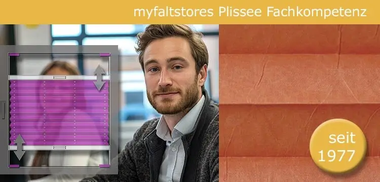 Plissee Rollos Bedienung über Griff