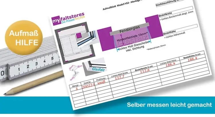 Plissee Anleitung zum selber messen 