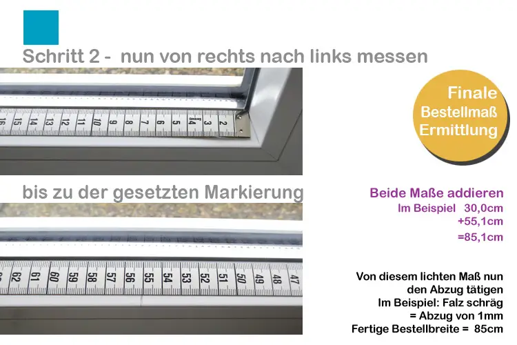 Plissee messen Glasfalz Montage