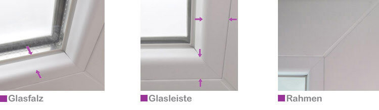 Maßgefertigte Fenster Plissee im Glasfalz, auf Glasleiste oder am Rahmen 