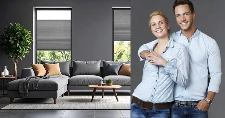 Sichtschutz Plissee Wohnzimmer Fenster