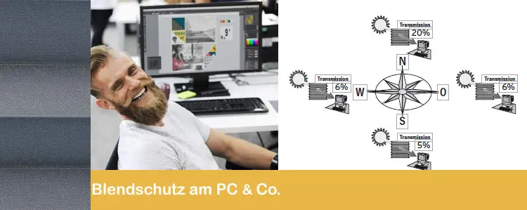 Plissee als Blendschutz im Büro oder am PC