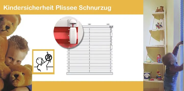 Plissee mit Schnurzug Kindersicherheit