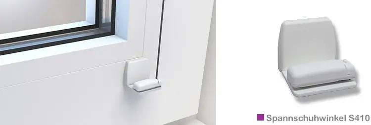 Plissee Montage Fensterrahmen mit Winkel Plissee Spannschuhwinkel Fensterahmen