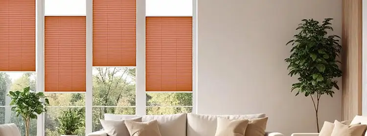 Fensterplissee als Sichtschutz im Wohnzimmer