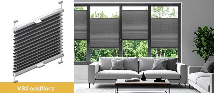 Plisseejalousie VS2  Wohnzimmerfenster
