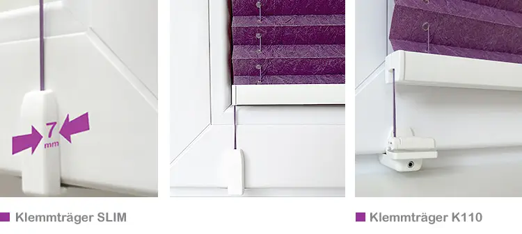 Plissee Klemmmontage auf Fensterflügel