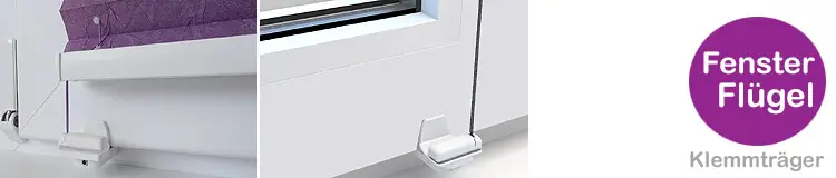 Plissee Klemmträger auf Fensterflügel