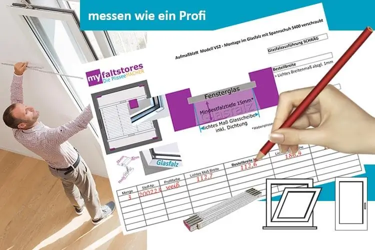 Anleitung zum Messen für Plissee Jalousien