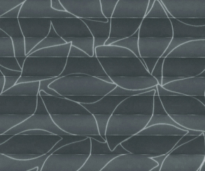 Plissee Donata graphit blickdicht/Sichtschutz/Dekoration Blatt Muster Dekor PG3