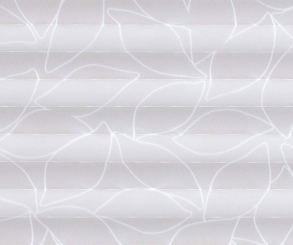 Plissee Donata weiß blickdicht/Sichtschutz/Dekoration, Blattmuster Dekor PG3