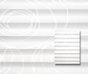 Plissee weiß blickdicht/Sichtschutz/Dekoration Kreis Linien Dekor PG3