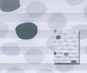 Plissee Loretta grau weiß lichtdurchlässig blickdicht Punkte Muster Dekor Plissee PG1