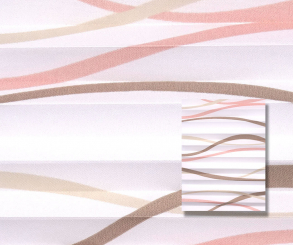 Plissee beige rosa weiß lichtdurchlässig blickdicht, Wellen Muster Dekor Plissee PG1