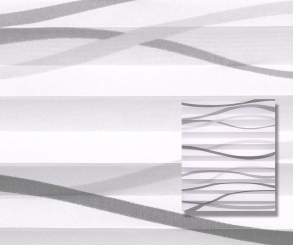Plissee Rollo weiß/grau lichtdurchlässig blickdicht Wellen Muster Dekor Plissee PG1