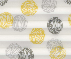 Plissee Isabella gelb und grau blickdicht/Sichtschutz/Dekoration Dekormuster PG2