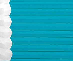 Wabenplissee Isabella türkis lichtdurchlässig/blickdicht Sicht-/Sonnenschutz isolierend PG2