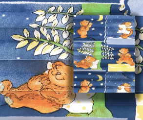 Plissee Alena blau Kinderzimmer, lichtdurchlässig/blickdicht, Sichtschutz, Teddy Muster, PG0