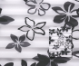 Plissee Isabella weiß, schwarz, lichtdurchlässig/blickdicht Blumendekor, PG2