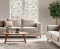 Plissee Isabella weiß, beige lichtdurchlässig/blickdicht Blumen Dekor, PG2